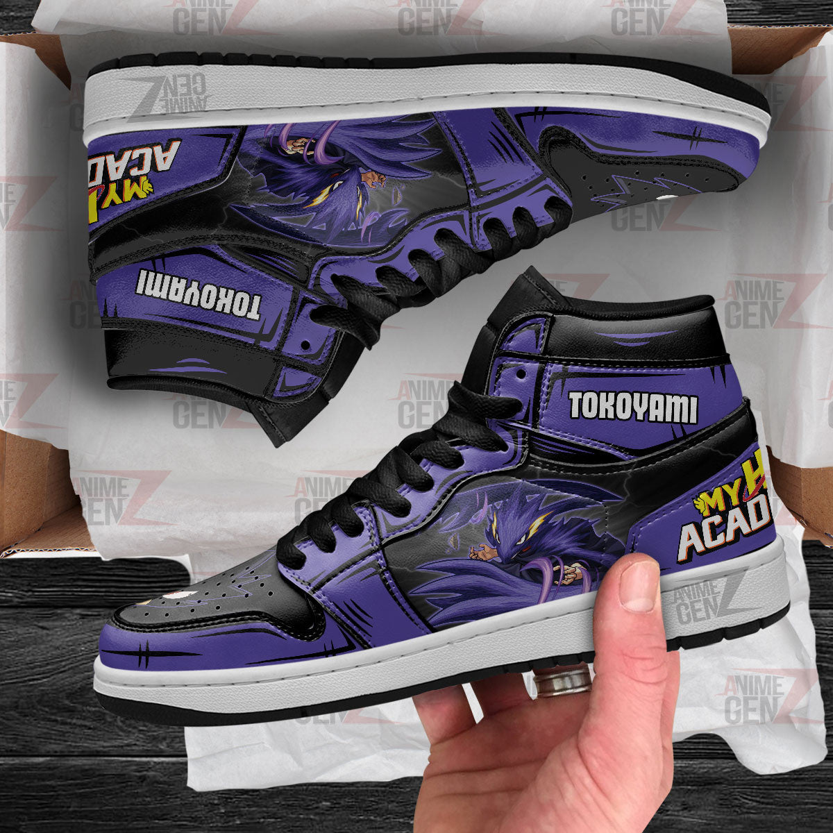 BNHA Tokoyami Fumikage JD Sneakers Custom Anime My Hero Academia Shoes