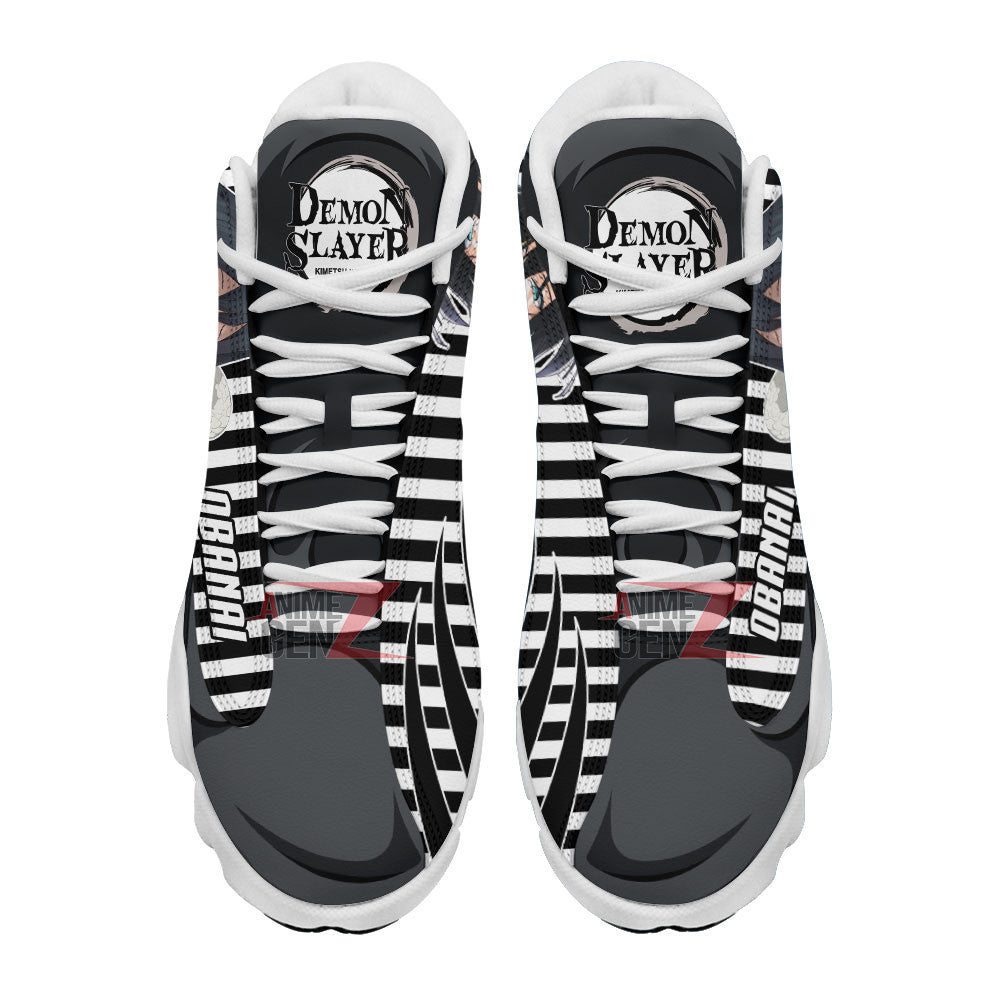 Demon Slayer JD 13 Sneakers Obanai Iguro Air Jordan 13 Custom Anime Shoes