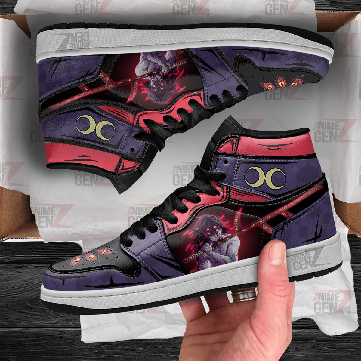 Demon Slayer Kokushibu JD Sneakers Custom Anime Shoes