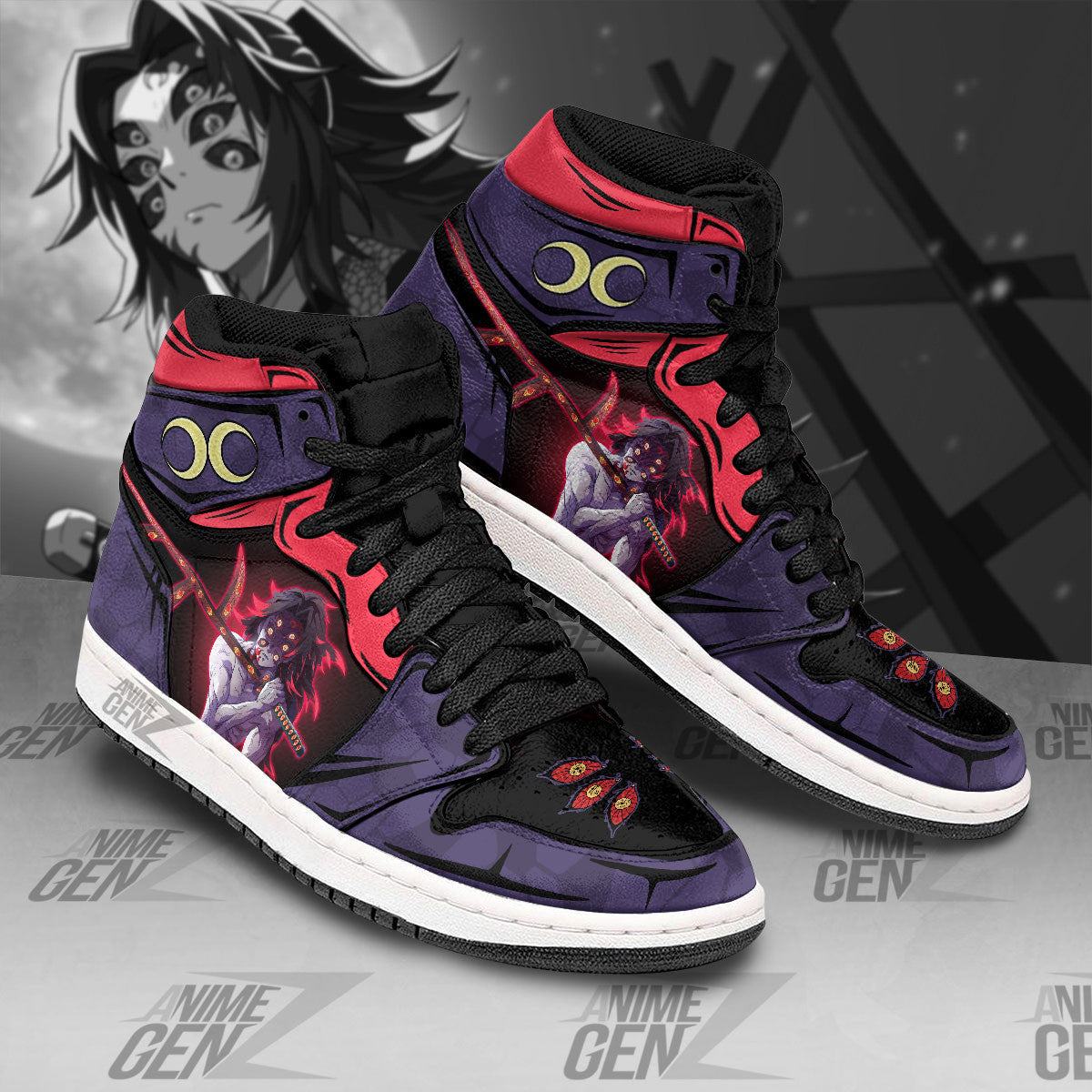 Demon Slayer Kokushibu JD Sneakers Custom Anime Shoes