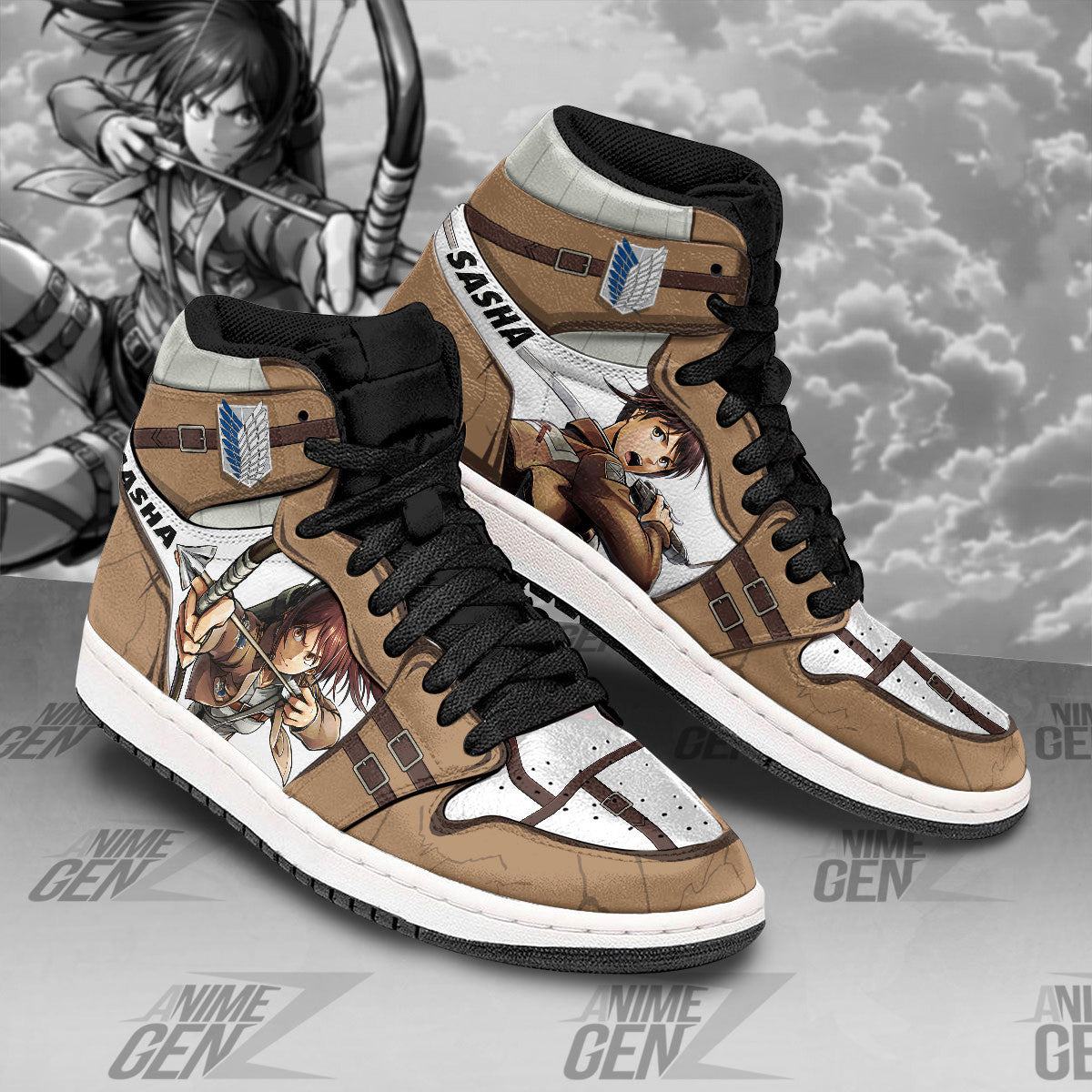 Attack On Titan JD Sneakers Sasha Blouse Custom Anime Shoes
