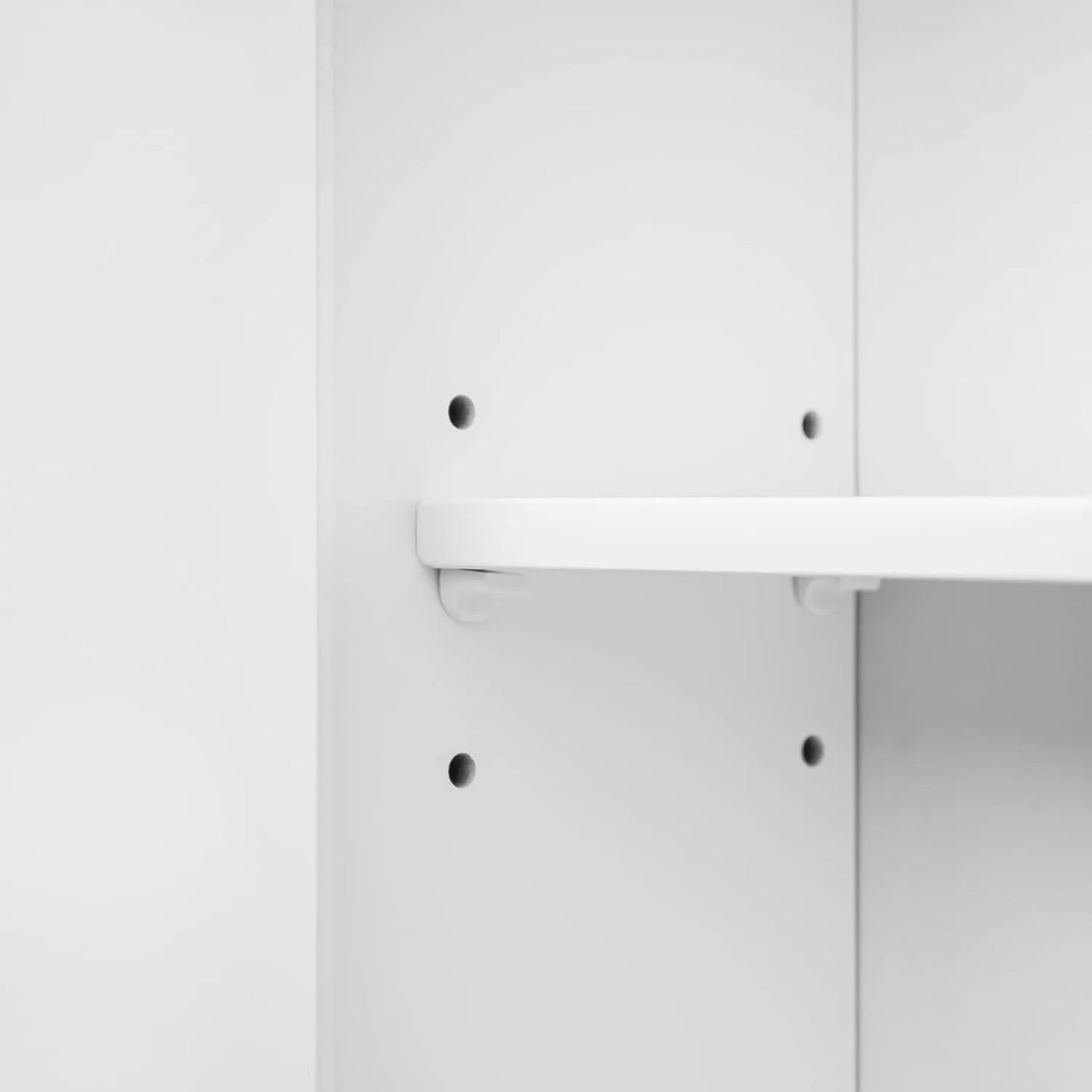 White Wall Mounted Cabinet With Adjustable Shelves