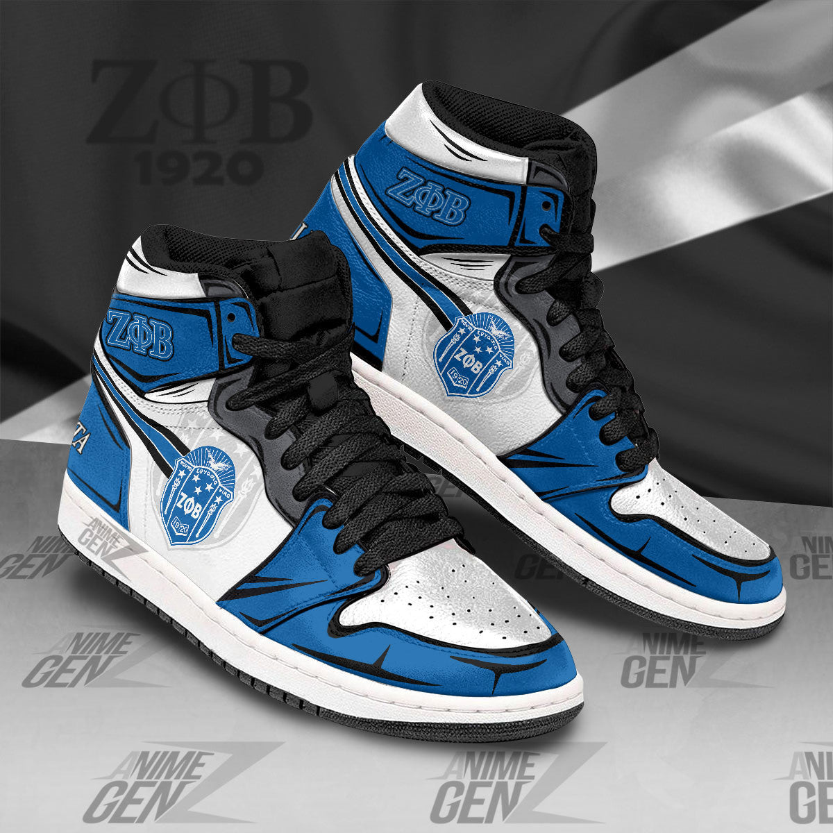 Zeta Phi Beta JD Sneakers Sororities Custom Shoes