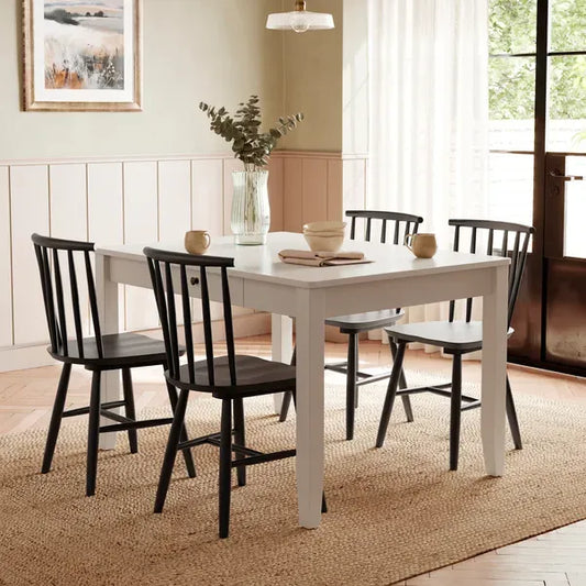 Compact Wooden Dining Table With Rubberwood Legs